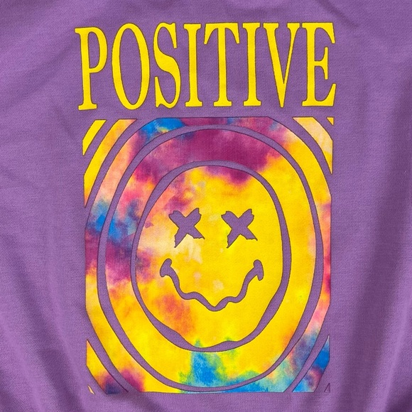 ❤️ NWOT SHEIN Kids Positive Graphic Crew Sweatshirt Smiley Face Positivity Happy - Picture 4 of 9